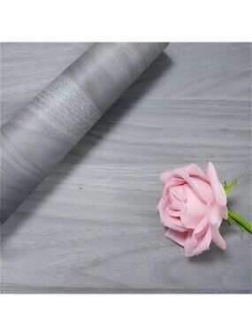 Wood Contact Paper Grey Wallpaper Wood Peel & Stick Wallpaper 15.7"x78"